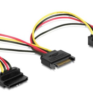 Rozdzielacz zasilania kątowy 2x SATA Gembird CC-SATAM2F-02 (0,15 m)