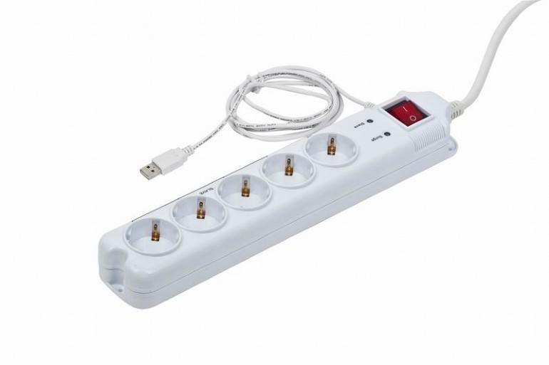 Listwa przeciwprzepięciowa schuko Master/Slave Gembird PCW-MS2G (1.8m) - obrazek 3