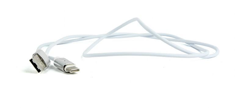 Kabel USB 2.0 magnetyczny USB C 1.0m srebrny Gembird