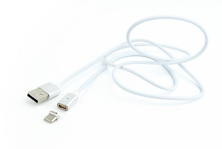 Kabel USB 2.0 magnetyczny USB C 1.0m srebrny Gembird - obrazek 3