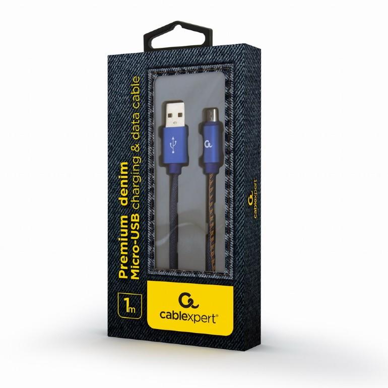 Kabel USB 2.0-micro USB 2.0 Gembird CC-USB2J-AMmBM-1M-BL - obrazek 3