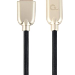 Kabel USB 2.0 (AM/8-pin lightning M) 1m oplot gumowy czarny Gembird