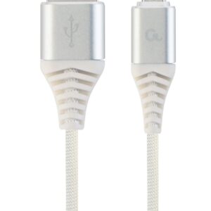 Kabel USB 2.0 (AM/microUSB M) 2m oplot tekstylny biały Gembird