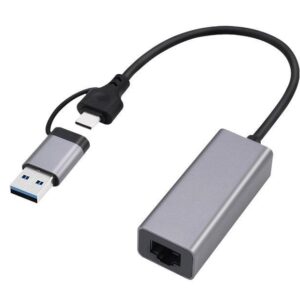 Adapter USB-C + USB 3.1 (M) do RJ-45 (F) 2500 Mbps Gembird