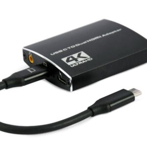 Adapter USB-C męski do 2xHDMI żeński 4K przy 60 Hz czarny