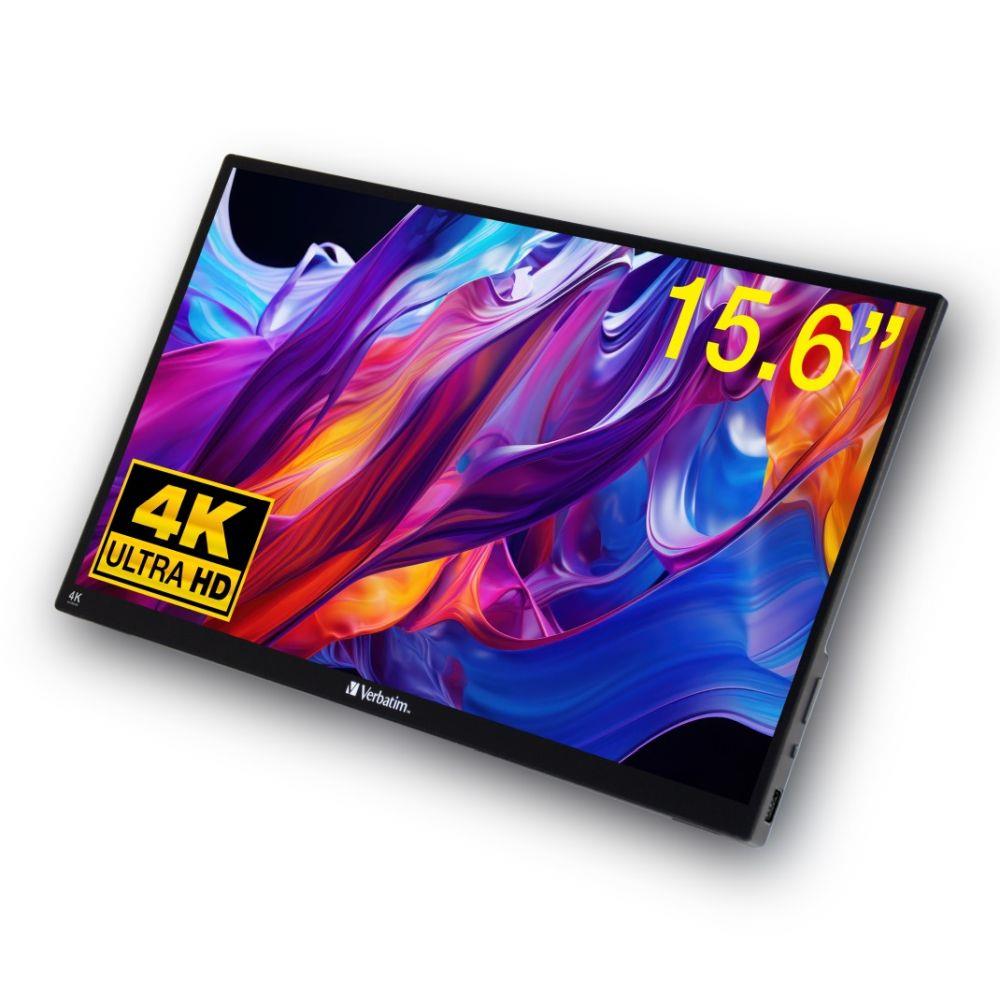 Monitor przenośny Verbatim 15,6" PMT-15 Portable Touch HDMI USB 2.0 2xUSB-C Ultra HD 4K - obrazek 3