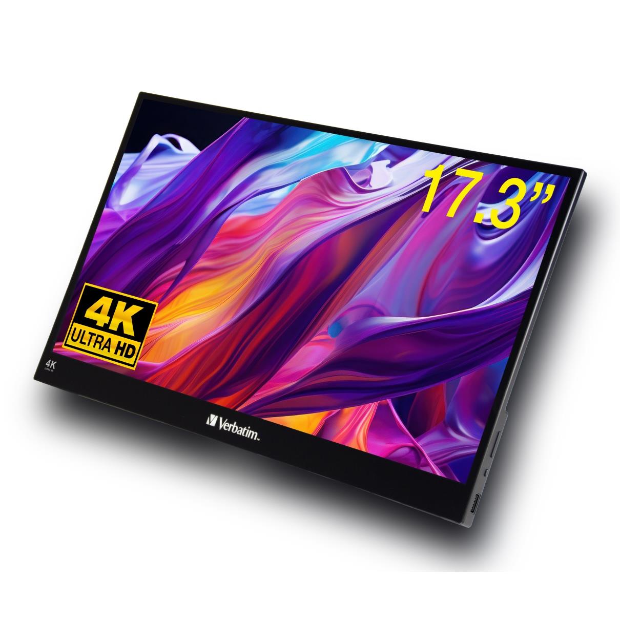 Monitor przenośny Verbatim 17,3" PMT-17 Portable Touch HDMI USB 2.0 2xUSB-C Ultra HD 4K - obrazek 2