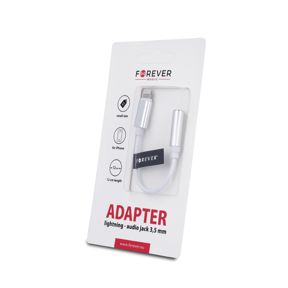 Forever adapter audio jack 3,5mm - Lightning biały - obrazek 4