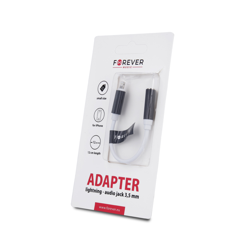 Forever adapter audio jack 3,5mm - Lightning czarny - obrazek 4