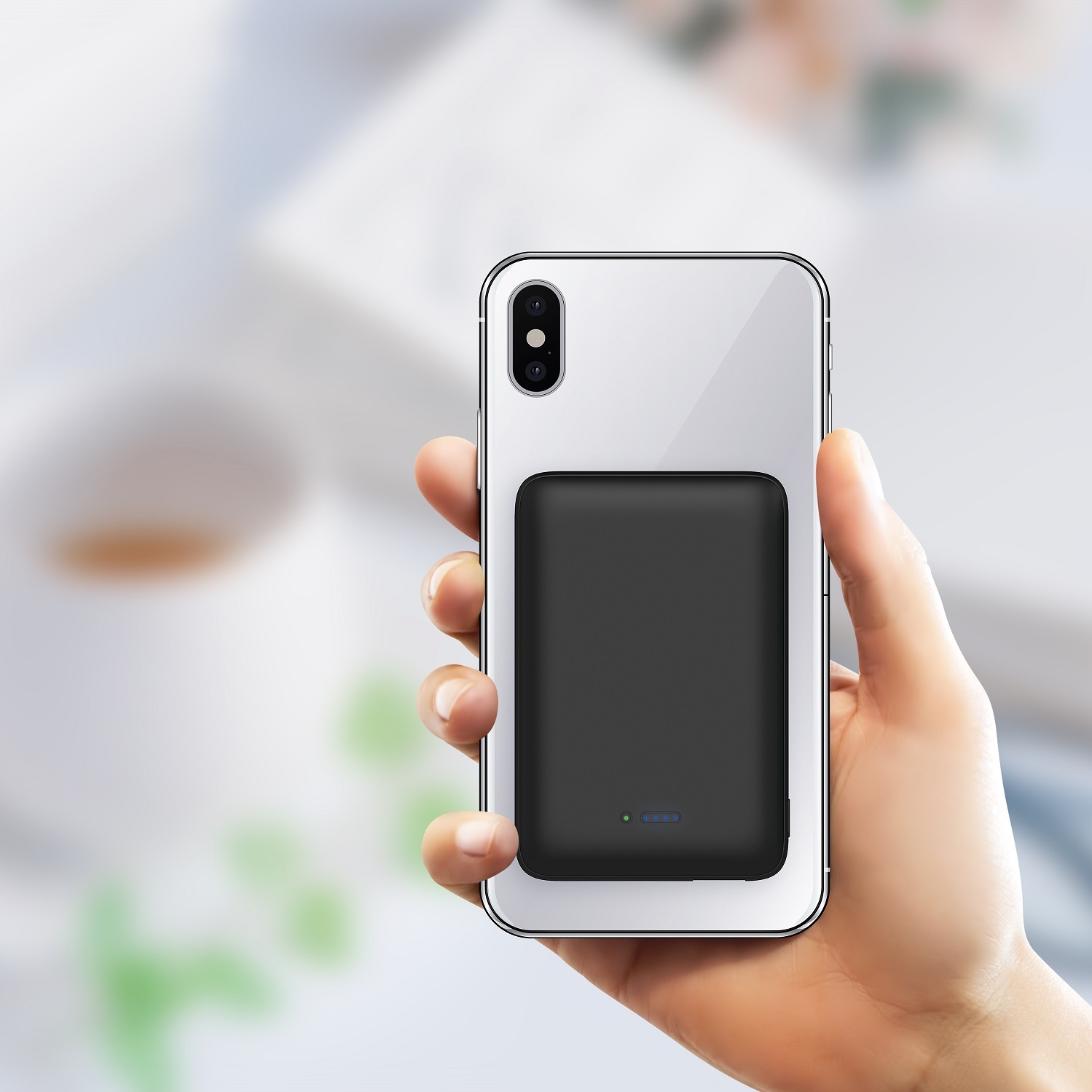 Forever power bank bezprzewodowy WTB-100 PD QC 18W 10000 mAh czarny z przyssawkami - obrazek 6