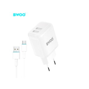 BWOO ładowarka sieciowa CDA60C 2x USB 2,4A biała + kabel USB-C