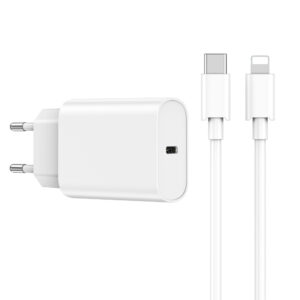 WIWU ładowarka sieciowa Wi-U001 PD 20W 1x USB-C biała + kabel USB-C - Lightning
