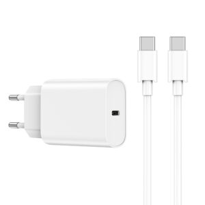 WIWU ładowarka sieciowa Wi-U001 PD 20W 1x USB-C biała + kabel USB-C - USB-C