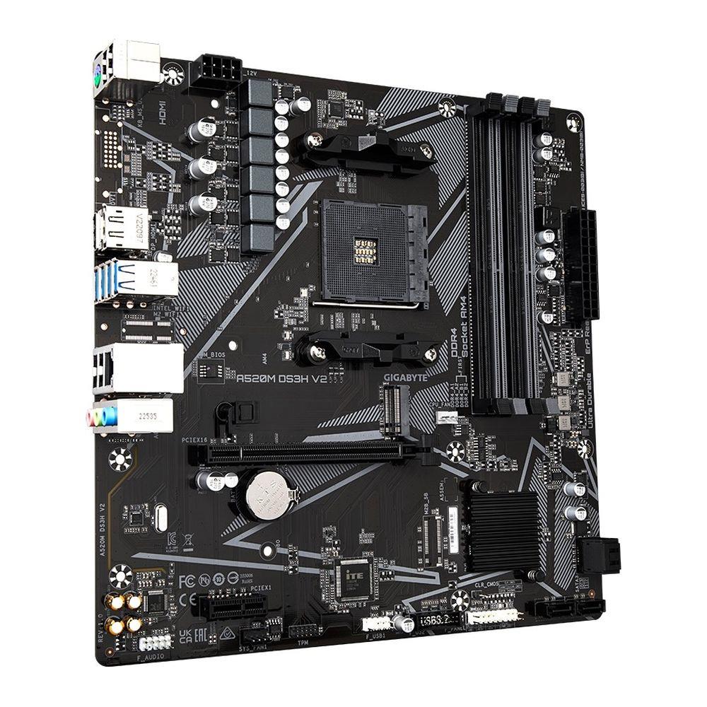 Płyta Gigabyte A520M DS3H V2 (rev. 1.0) /AMD A520/DDR4/SATA3/M.2/USB3.0/PCIe3.0/AM4/mATX - obrazek 2