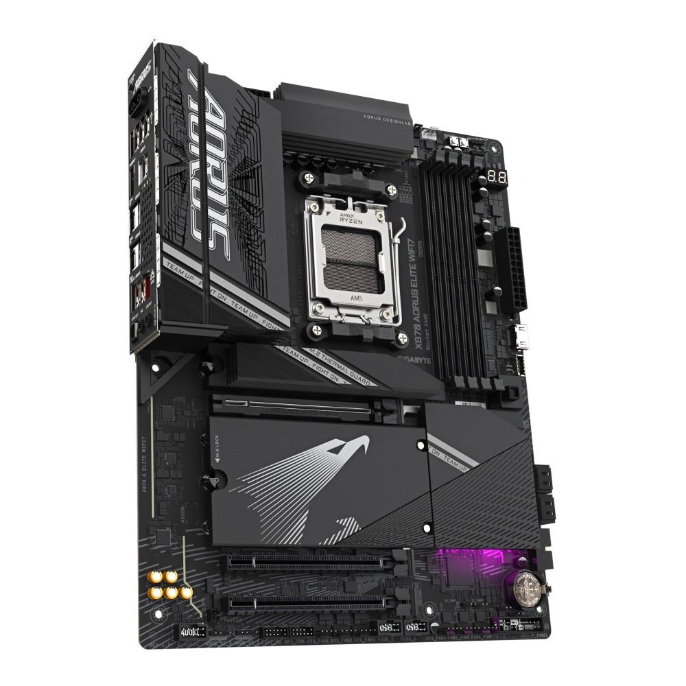 Płyta Gigabyte X870 AORUS ELITE WIFI7 /AMD X870/DDR5/SATA3/M.2/USB4/PCIe5.0/WiFi/BT/AM5/ATX - obrazek 2