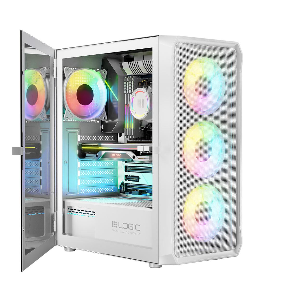 Obudowa LOGIC PORTOS ARGB MIDI USB 3.0 White - obrazek 4