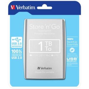 Dysk zewnętrzny Verbatim 1TB Store 'n' Go 2.5" srebrny USB 3.0