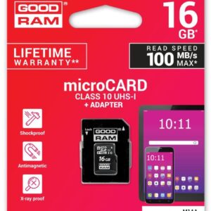 Karta pamięci microSDHC GOODRAM 16GB M1AA-0160R12 cl 10 UHS-I + adapter