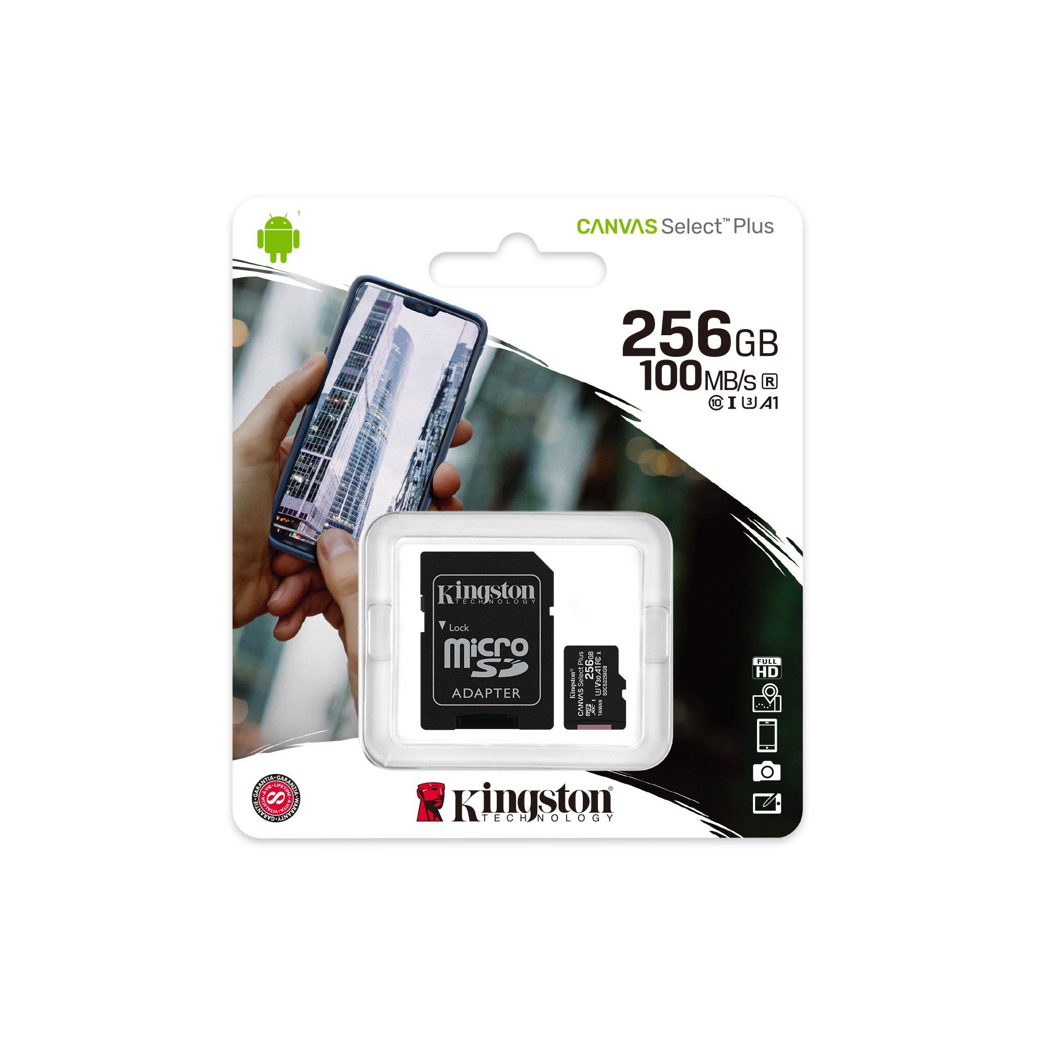 Karta pamięci Kingston microSD Canvas Select Plus 256GB Class 10 + adapter - obrazek 3