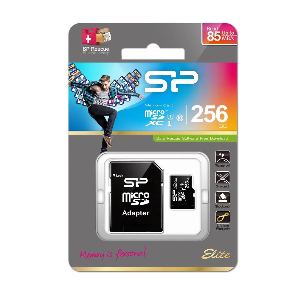 Karta pamięci microSDXC Silicon Power Elite 256GB Class 10, UHS-I, U1 + adapter SD - obrazek 2