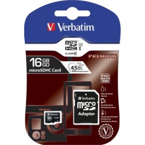 Karta pamięci MicroSDHC Verbatim 16GB Class 10 + adapter