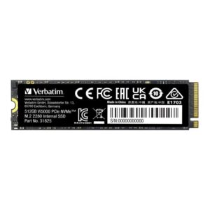 Dysk SSD Verbatim Vi5000 512GB M.2 2280 PCIe Gen4 NVME (5000/2500 MB/s)
