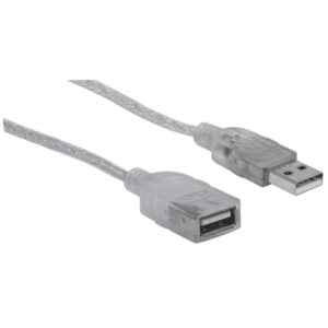 Kabel USB 2.0 przedłużacz USB-A na USB-A M/F 1.8m srebrny