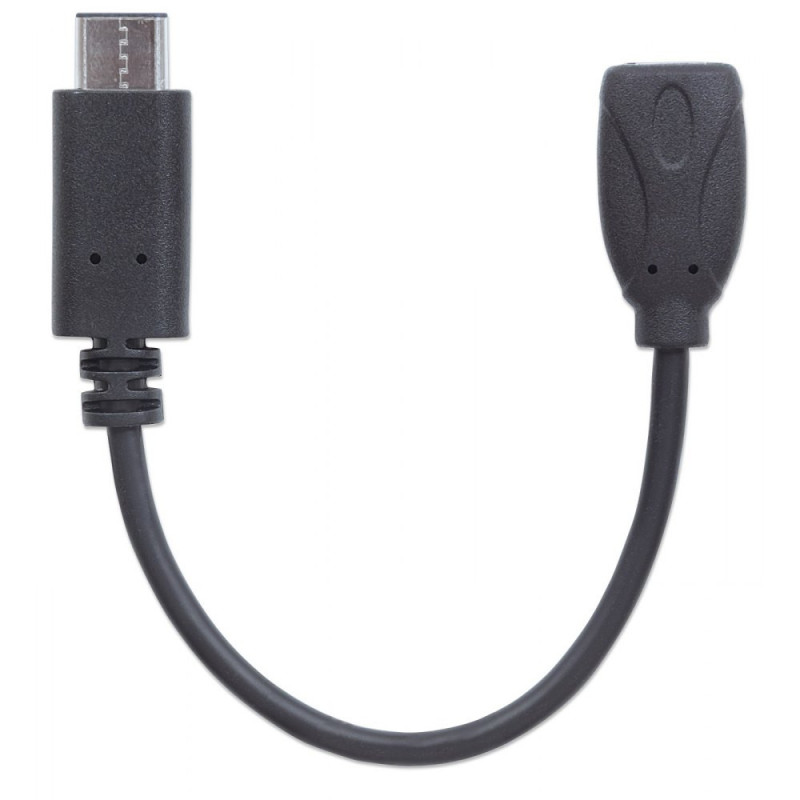 Kabel USB 2.0 USB-C na USB-MicroB M/F 0,15m - obrazek 2