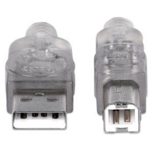 Kabel USB 2.0 USB-A na USB-B M/M 5.0m srebrny