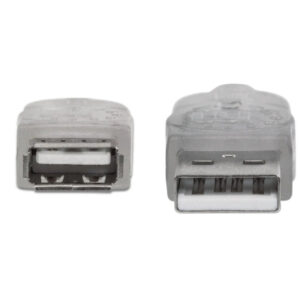 Kabel USB 2.0 przedłużacz USB-A na USB-A M/F 3.0m Srebrny