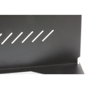 Półka 1U 150mm rack 19, 2 pkt mocowania, perforowana czarna