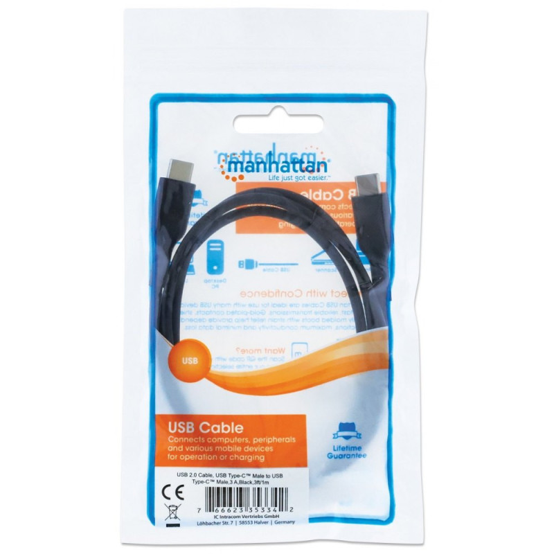 Kabel USB 2.0 USB-C na USB-C PD 60W M/M 1m - obrazek 5