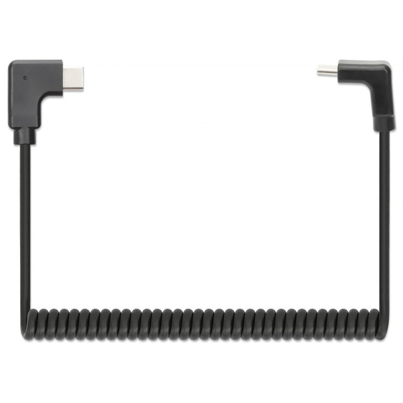 Kabel do ładowania USB-C na USB-C kątowy 90° spiralny 1m - obrazek 4