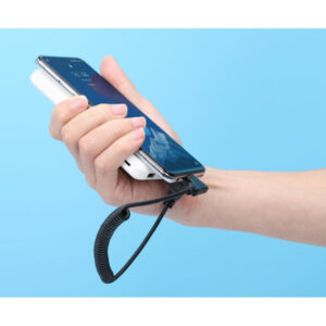 Kabel do ładowania USB-A na USB-C kątowy 90° spiralny 1m