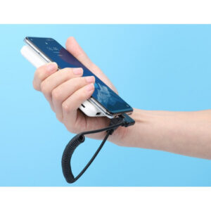 Kabel do ładowania USB-C na USB-MicroB kątowy90° spiralny 1m