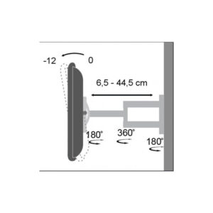 Uchwyt ścienny do TV 19-37" LED/LCD 25kg obrotowy uchylny