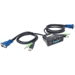 Przełącznik KVM 2x1 VGA/USB 1920x1440 z audio