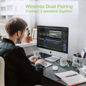 Bezprzewodowy głośnik Bluetooth 5W, TWS, LED, MP3 USB, szary