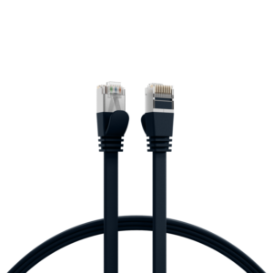 Patchcord FLAT Cat6a UFTP 0,5M 100% Cu czarny