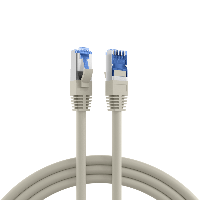 Patchcord Cat6a/Cat7 SFTP 1M 100% Cu szary