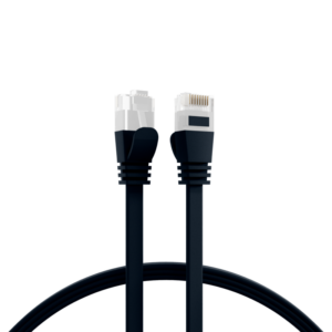 Patchcord flat Cat6a UTP 5M 100% Cu czarny