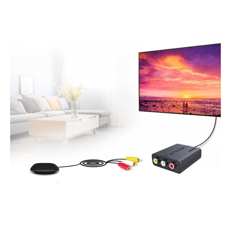 Konwerter AV Composite video i audio 3x RCA na HDMI 1080p - obrazek 3