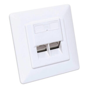 Gniazdo podtynkowe 2x RJ45 Cat6a STP białe