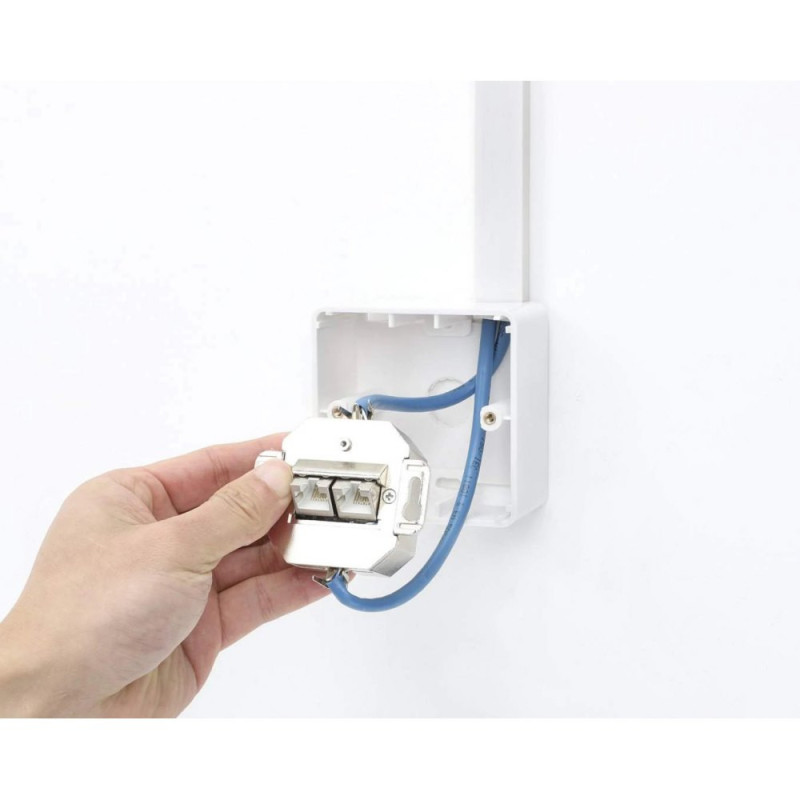 Gniazdo podtynkowe 2x RJ45 Cat6a STP białe - obrazek 7