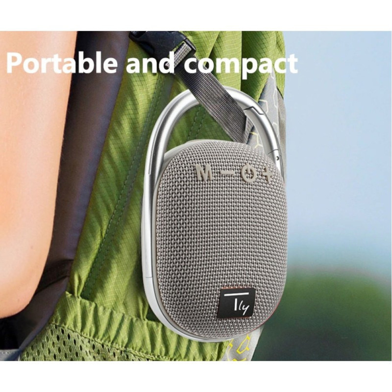 Głośnik Bluetooth 5.3, 5W, TWS, LED, USB MicroSD MP3, szary - obrazek 6