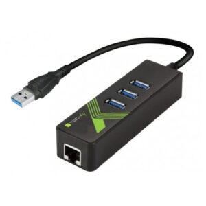 Karta sieciowa/adapter USB 3.0 na RJ45 Gigabit, hub 3x USB 3.2