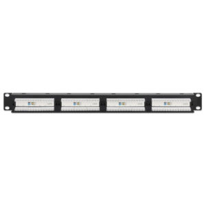 Patch Panel 24x RJ45 Cat6 UTP ze wspornikiem do kabli