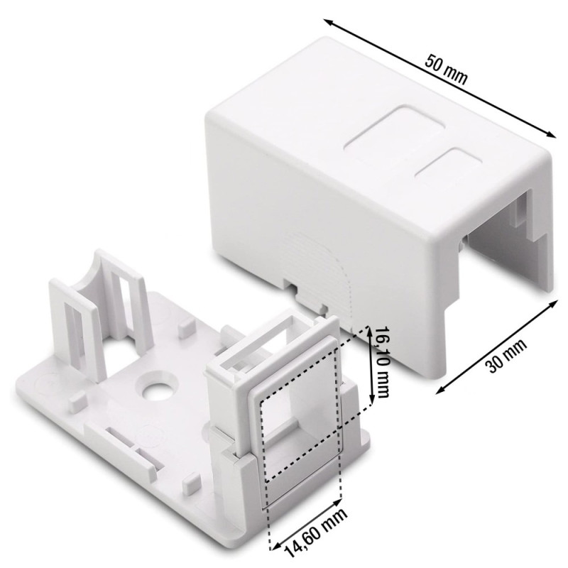 Obudowa natynkowa na 1 moduł Keystone RJ45 lub RJ11/12 - obrazek 2