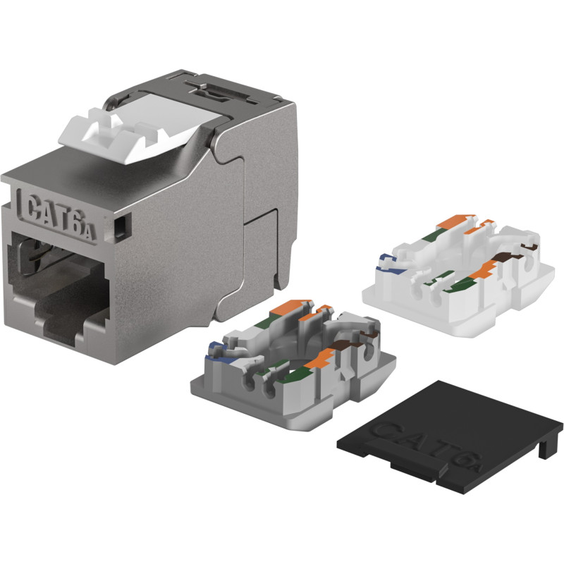 Moduł Keystone RJ45 Cat6a STP, Slim, Shortbody, metal - obrazek 2