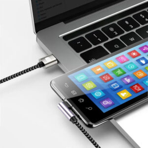 Kabel USB 2.0 USB-C na USB-C kątowy 0,5m M/M 3A